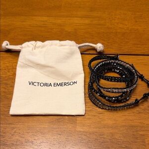Victoria Emerson Black and Silver Beaded Bracelet